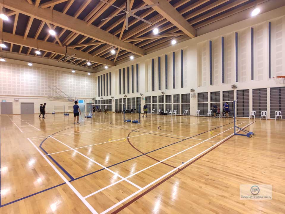 red swastika school badminton court